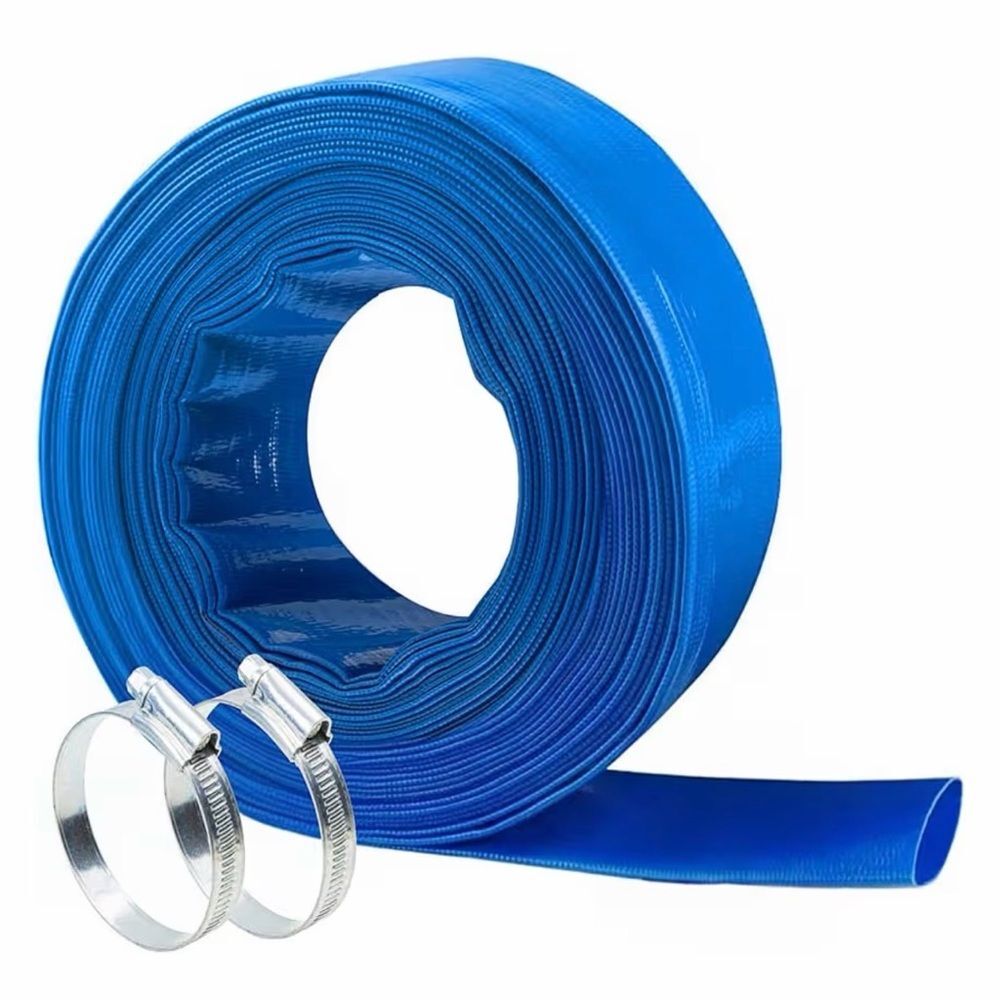 NIB NUDAOS 2” x 100 FT Heavy-Duty Pool Backwash Hose with 2 Clamps